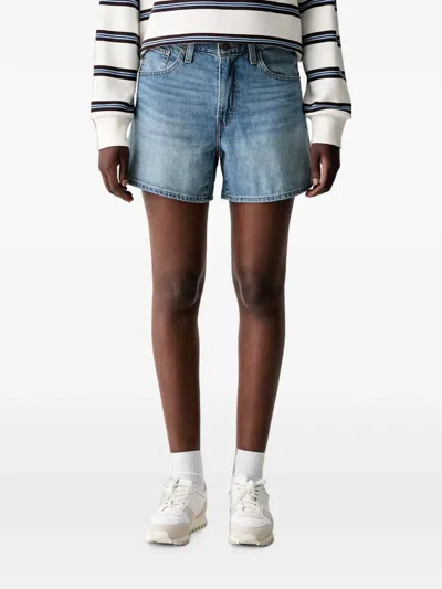 Levi's Cinch Faded-effect Denim Shorts In Blue