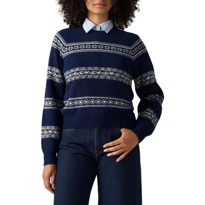 Levi's Jolie Fair Isle Crewneck Sweater In Blue