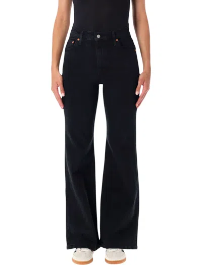 Levi's Ribcage High-rise Flare Jeans In Nero