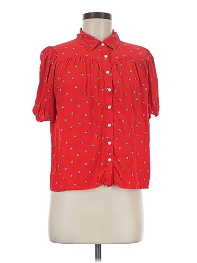 Pre-owned Levi's Short Sleeve Blouse In Red