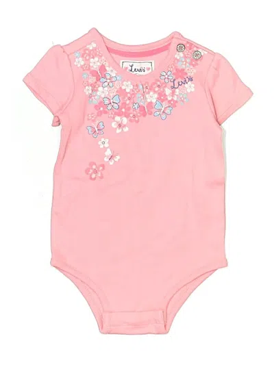 Levi's Babies'  Short Sleeve Onesie In Pink