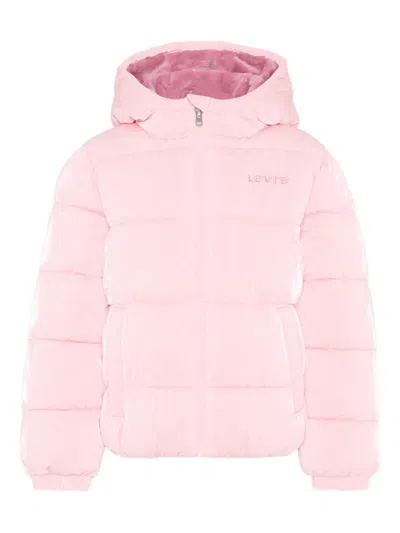 Levi's Kids' Padded Hooded Jacket In Pink