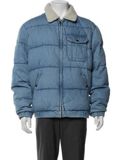 Pre-owned Levi's Puffer Coat In Blue
