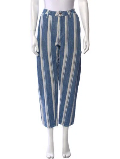 Pre-owned Levi's Striped Straight Leg Pants In Blue
