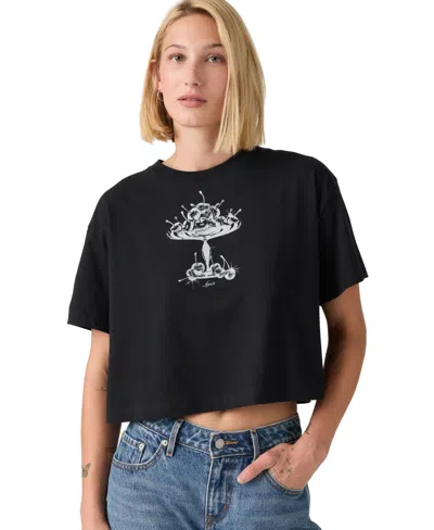 Levi's Women's Graphic Cropped Anyday T-shirt In Black