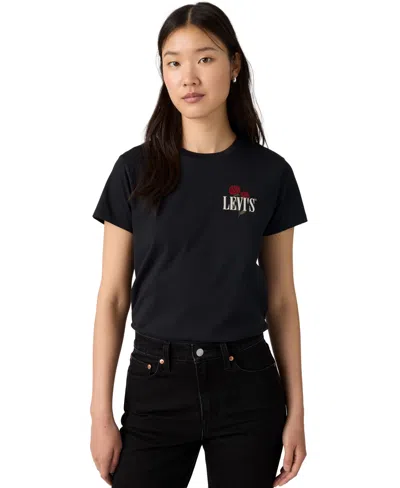 Levi's Women's The Perfect Crewneck Cotton T-shirt In Black
