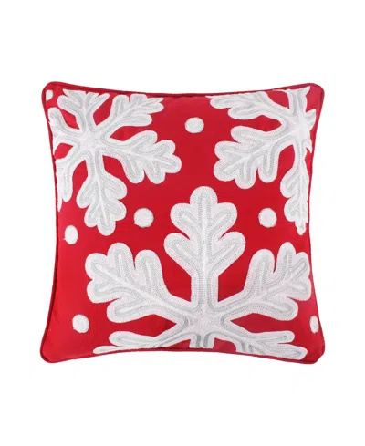 Levtex All Is Bright Snowflake Decorative Pillow, 18" X 18" In White