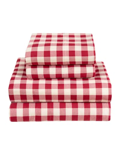 Levtex Home Holiday Soft Microfiber 4-piece Sheet Set, Full In Red