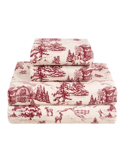Levtex Home Holiday Soft Microfiber 4-piece Sheet Set, Full In Red