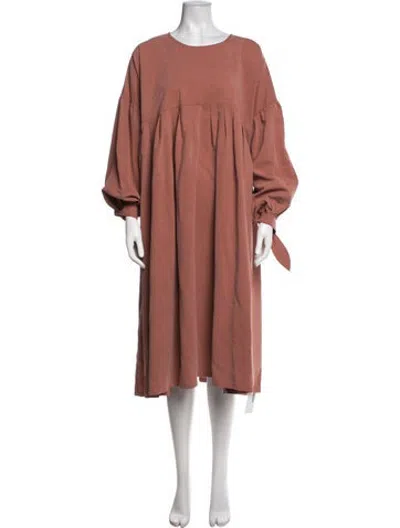 Pre-owned L.f.markey Crew Neck Midi Length Dress In Orange