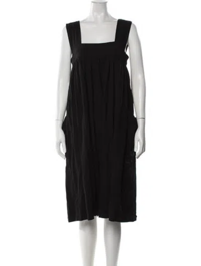 Pre-owned L.f.markey Square Neckline Knee-length Dress In Black