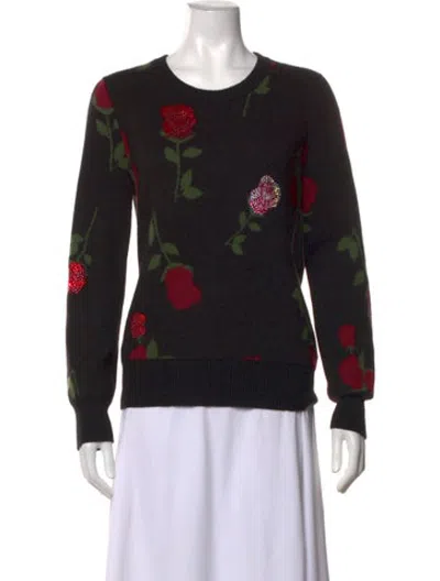 Pre-owned Libertine Cashmere Floral Print Sweater In Black