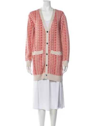 Pre-owned Libertine Cashmere Graphic Print Sweater In Red
