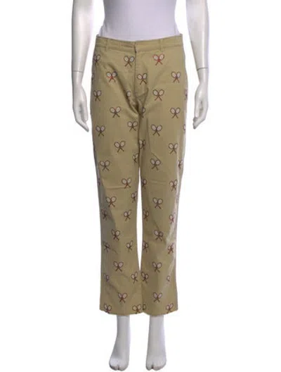 Pre-owned Libertine Graphic Print Straight Leg Pants In Neutrals
