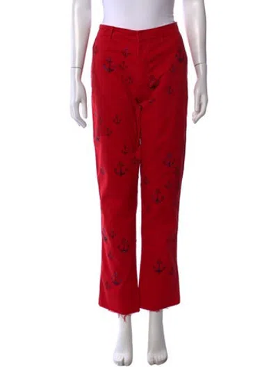 Pre-owned Libertine Graphic Print Straight Leg Pants In Red