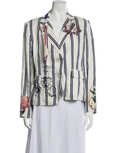 Pre-owned Libertine Linen Striped Blazer In Neutrals