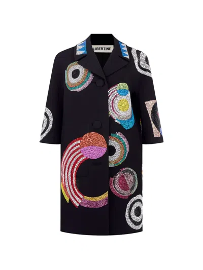 Libertine Sonya Crystal-embellished Single-breasted Coat In Black