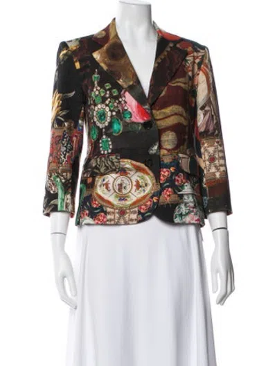 Pre-owned Libertine Wool Graphic Print Blazer In Multicolor