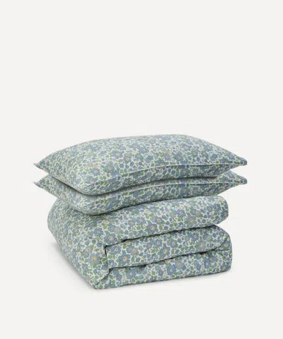 Liberty Betsy Linen Double Duvet Set In Blue