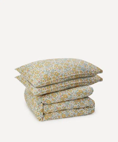 Liberty Betsy Linen Double Duvet Set In Yellow