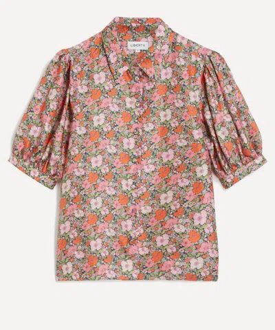 Liberty Women's Meadow Song Silk Puff-sleeve Shirt In Pink
