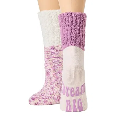 Licensed Properties Super Soft Cozy Womens Multi-pack 2 Pair Slipper Socks In Green
