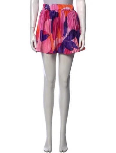 Pre-owned L'idée Floral Print Mini Skirt In Pink