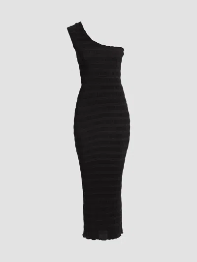 L'idée Women's Gigi Satin One-shoulder Midi-dress In Black
