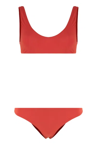 Lido Red Solid Swimwear