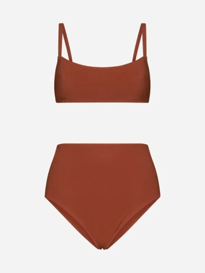 Lido Unidici High-waisted Bikini In Terracotta