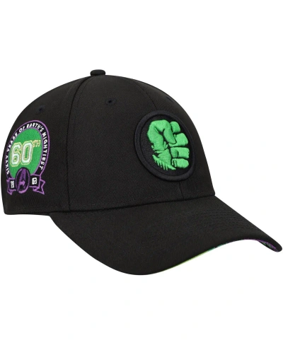 Lids Men's Black The Hulk 60th Anniversary Comic Undervisor Adjustable Hat