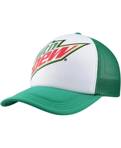 Lids Men's White, Green Mountain Dew Foam Trucker Adjustable Hat In White,green