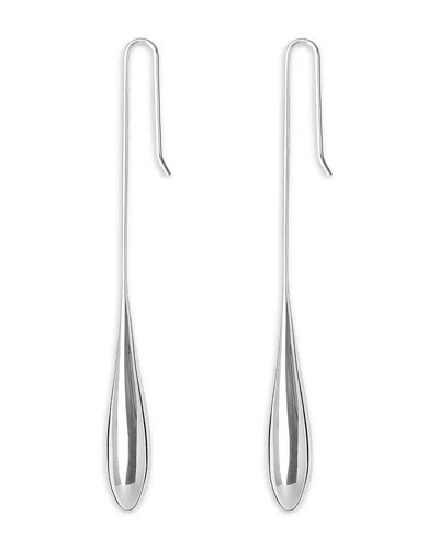 Lie Studio Lili Elongated Linear Drop Earrings In Silver