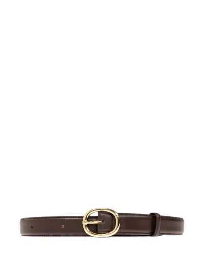 Lie Studio Wyatt Leather Belt In Brown