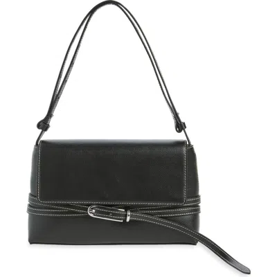 Liffner Belted Leather Shoulder Bag In Purple