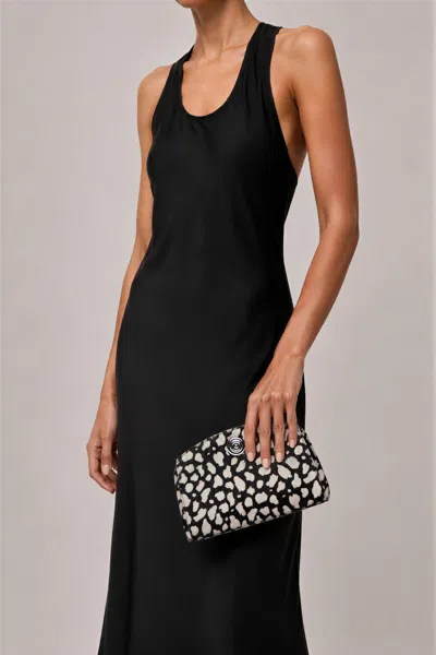 Liffner Pushlock Clutch Spotted Hair In Multicolor