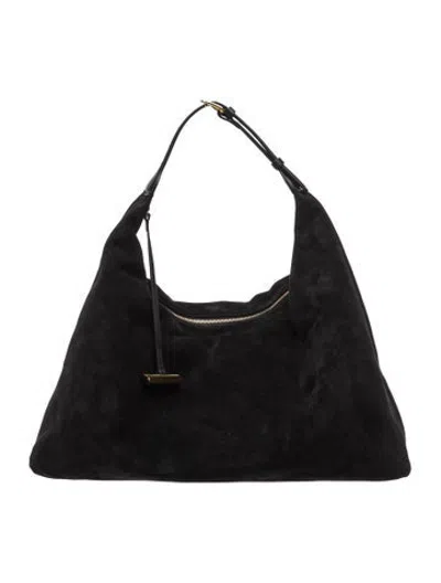 Pre-owned Liffner Suede Shoulder Bag In Black