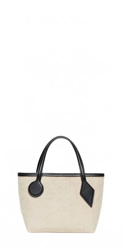 Liffner Women's Sprout Micro Canvas Tote Bag In Natural/black In Multi