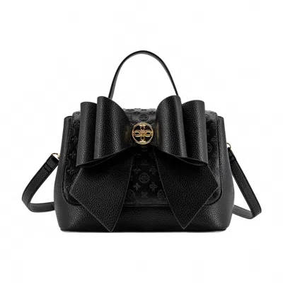Like Dreams Women's Crossi Bow Embossed Small Crossbody Bag In Black