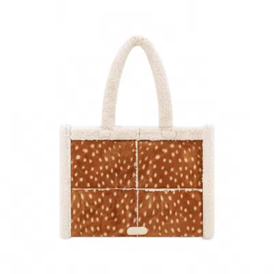 Like Dreams Women's Doehaven Sherpa Faux Fur Tote Bag In Beige