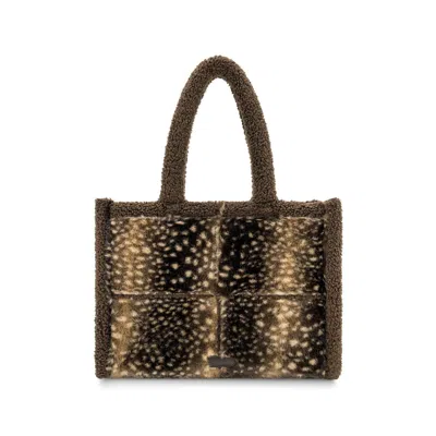 Like Dreams Women's Faux Fawn Sherpa Tote Bag In Brown