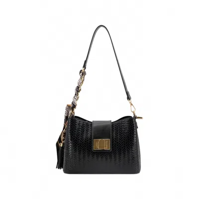 Like Dreams Women's Sabine Woven Scarf Crossbody Bag In Black