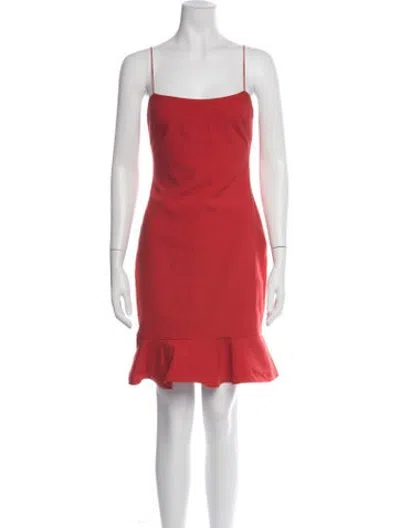 Pre-owned Likely Square Neckline Mini Dress In Red