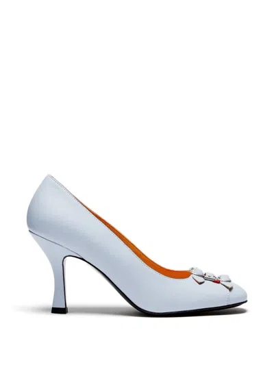Lili Curia Babette Buckle Pumps In Blue