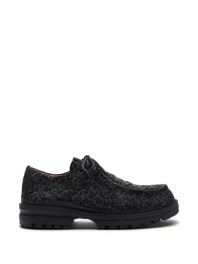Lili Curia Eliot Lace Up Flats Loafers In Black