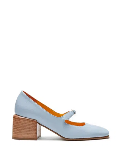 Lili Curia Ginger Mary Jane Buckle Pumps In Blue