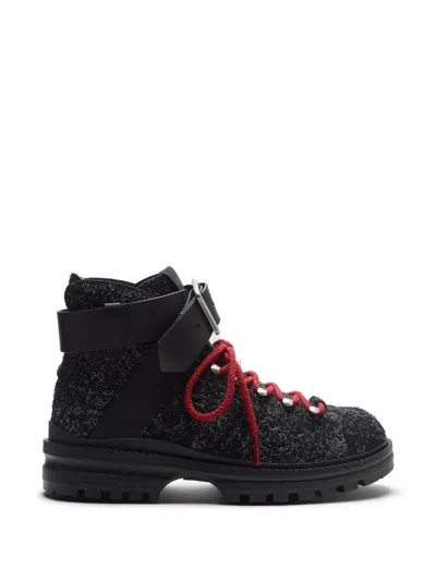Lili Curia Kitt Lace-up Buckle Boots In Black