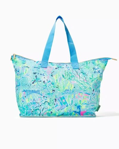Lilly Pulitzer Getaway Packable Tote In Bayside Blue Lilly Loves Texas