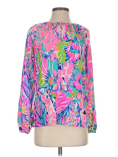 Pre-owned Lilly Pulitzer Long Sleeve Blouse In Pink