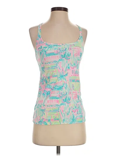 Pre-owned Lilly Pulitzer Luxletic Tank Top Pink Halter Neckline Tops